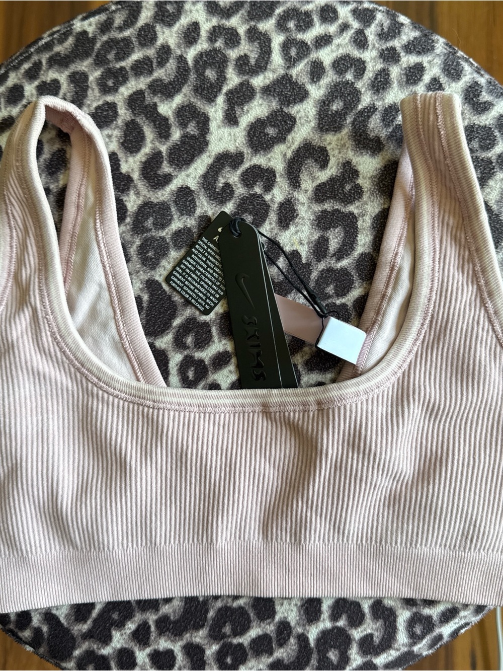SKIMS Ribbed Light Blush Scoop Sports Bra